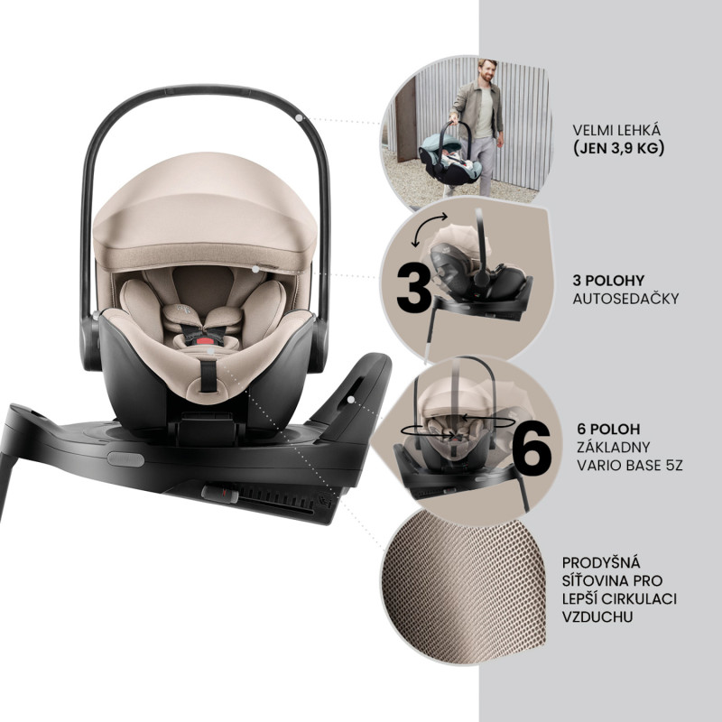 Sada kočíka Rio + hlboká vanička + autosedačka Baby-Safe PRO + základňa Vario Base 5Z Style, Carbon 17
