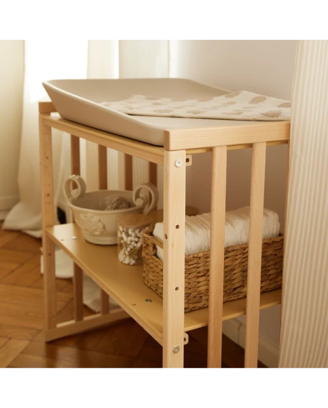 WALDIN okrúhla rastúca postieľka 7v1 s matracom – Natural Wood 6