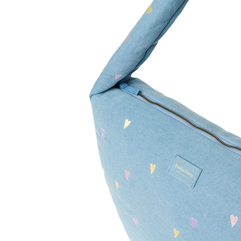 STUDIO NOOS - Denim Cross Body bag | Hearts Light Blue Hearts 3