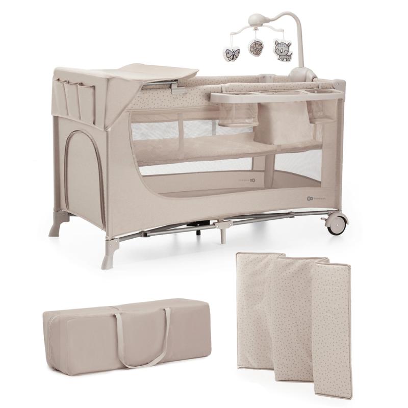 KINDERKRAFT Postieľka cestovná Joy 2 s doplňky Beige