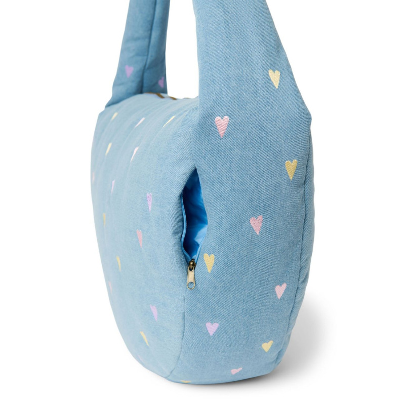STUDIO NOOS - Denim Cross Body bag | Hearts Light Blue Hearts 4