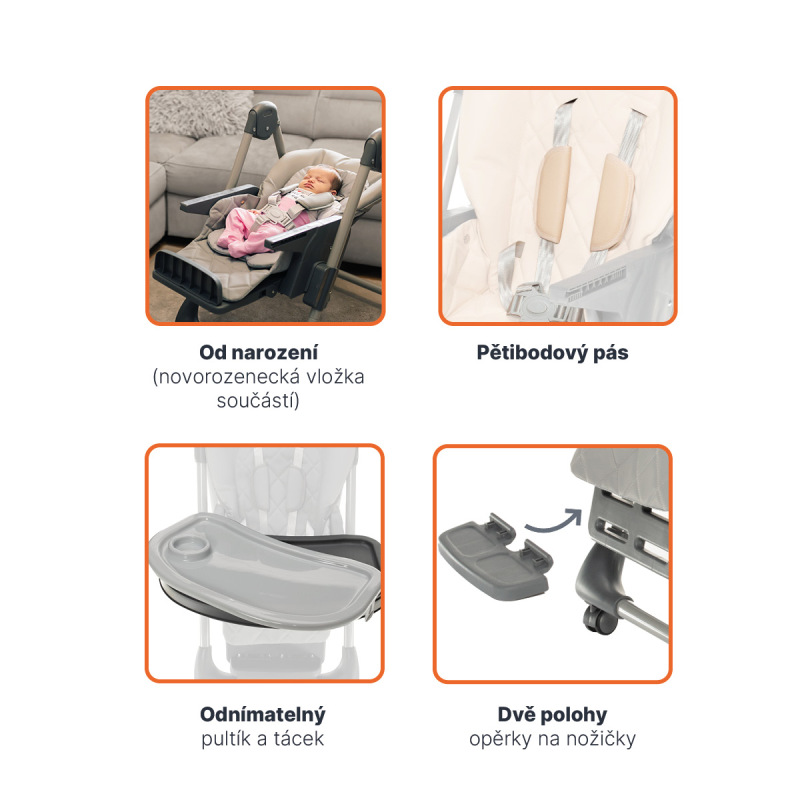 Jídelná stolička Monti 2, Diamond Beige 3