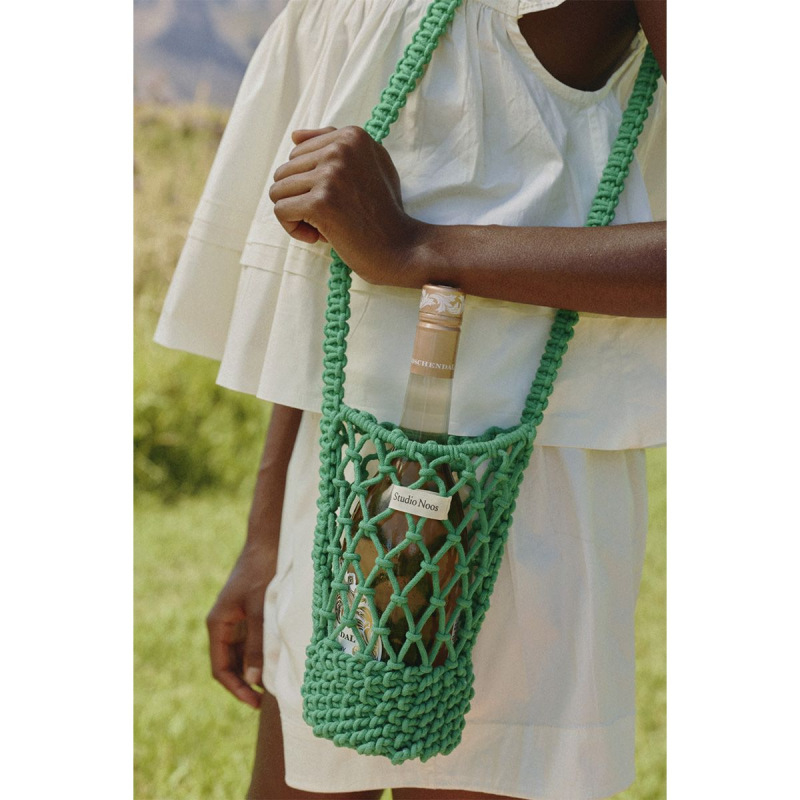 STUDIO NOOS - MACRAME BOTTLE BAG | Green 3
