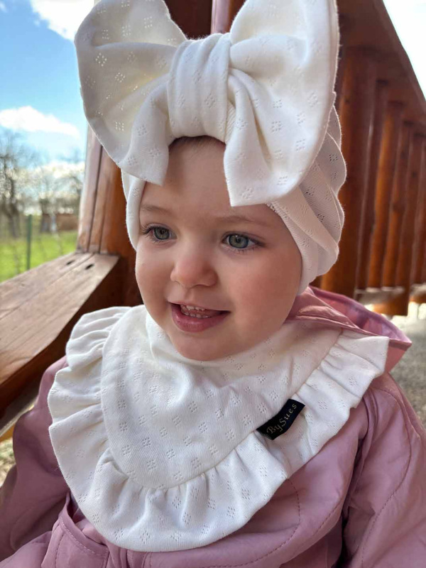 Detská čiapka / Turban s Mašľou, POINTELLE SMOTANOVÁ 7