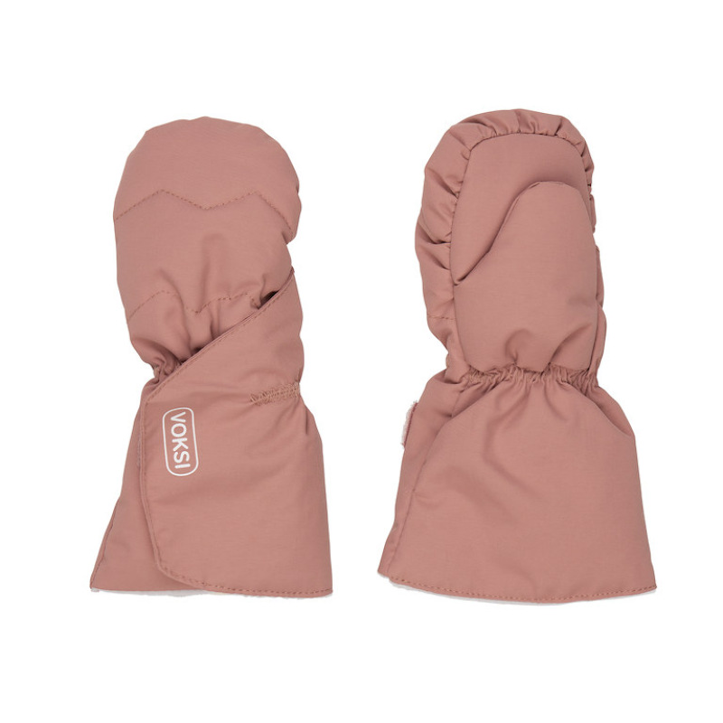 Voksi Baby Mittens blush pink / light grey 0-1y