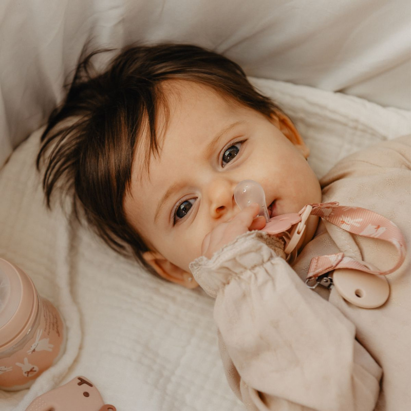 SUAVINEX | KLIP na cumlík so stuhou WONDERLAND NEW - ružový králik 4