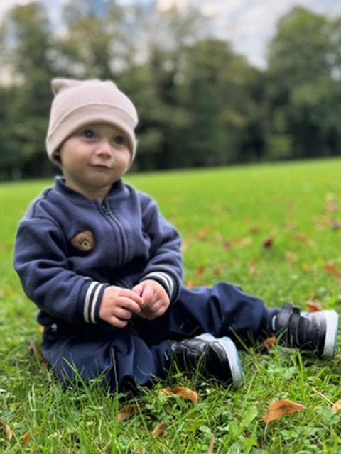 Bavlnená detská čiapka rebro - LATTE. 3