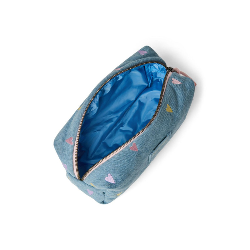 STUDIO NOOS - Denim POUCH - kabelka | Hearts Light Blue Hearts 2