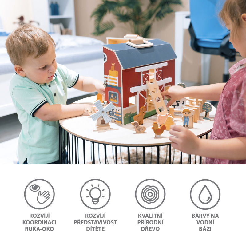 Dřevěná přenosná aktivity farma 1