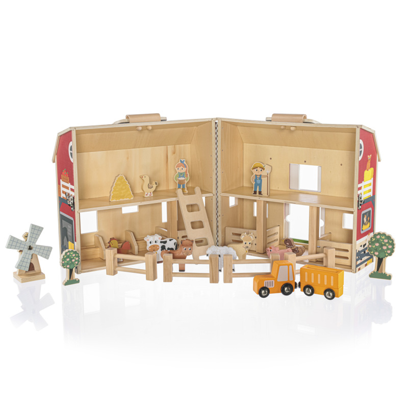 Dřevěná přenosná aktivity farma 4