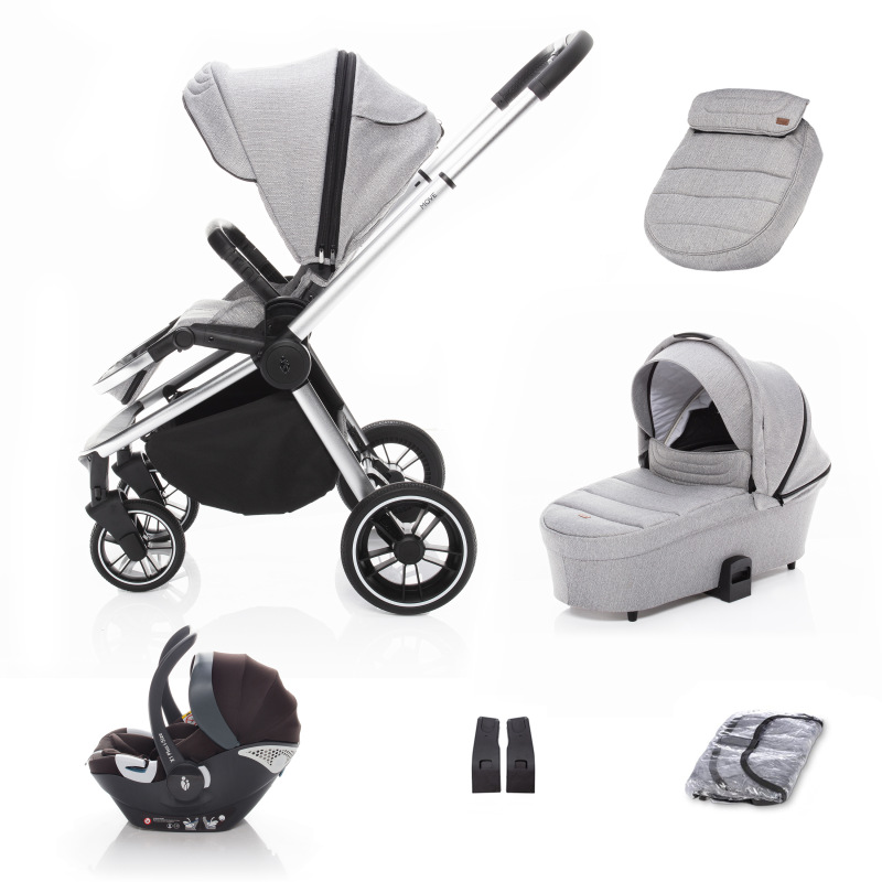 SET kočík Move+ korba+adaptéry+autosedačka, Silver Grey/Silver