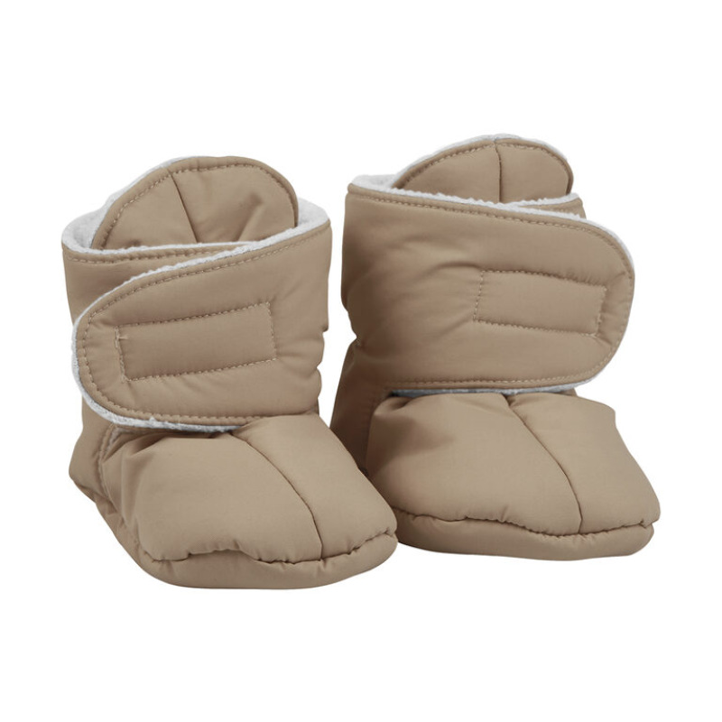 Voksi Baby Booties – zateplené papučky 0-1 rok, Dark Sand Light Grey