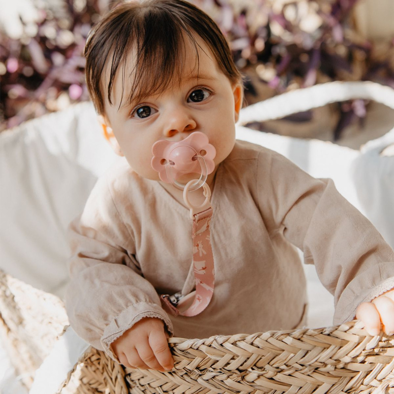 SUAVINEX | KLIP na cumlík so stuhou WONDERLAND NEW - ružový králik 1