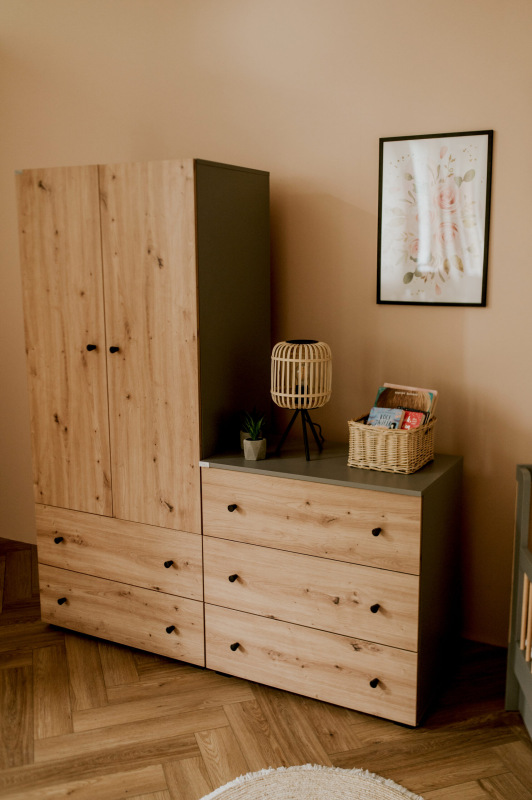 KLUPS PAULINE Komoda, grafit-dub 1