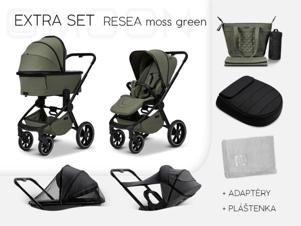 Moon RESEA+ SET KOMBI, farba MOSS GREEN s autosedačkou Britax Römer Core