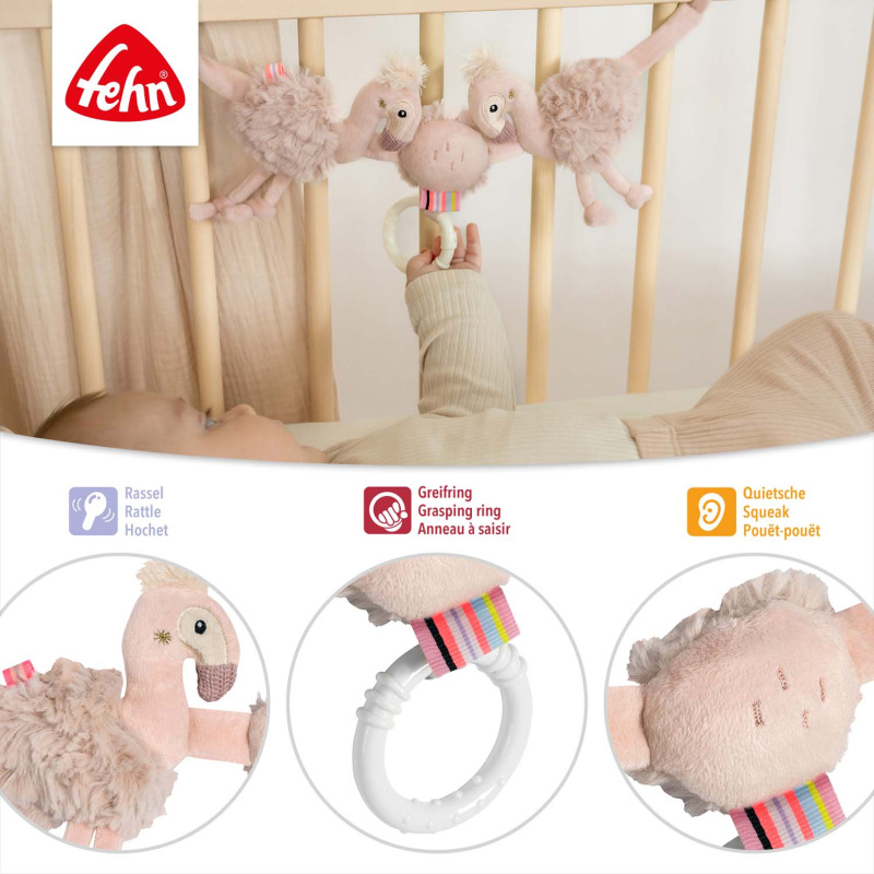 Reťaz na kočík plameniak, Pink 2