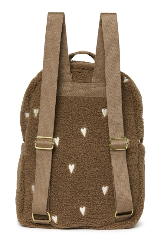 STUDIO NOOS - Teddy Midi BACKPACK - batôžtek s predným vreckom | Brown Hearts 3