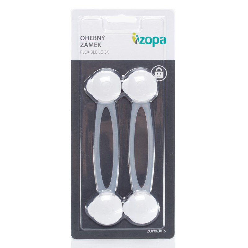 Zámok skriniek ohybný 2ks, white 4