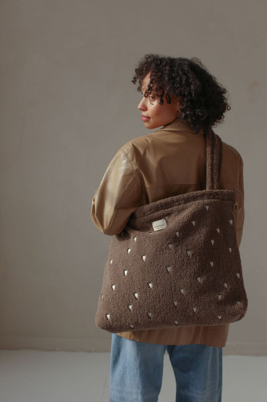 Teddy Hearts DIAPER BAG - prebaľovacia taška | Brown Hearts 6