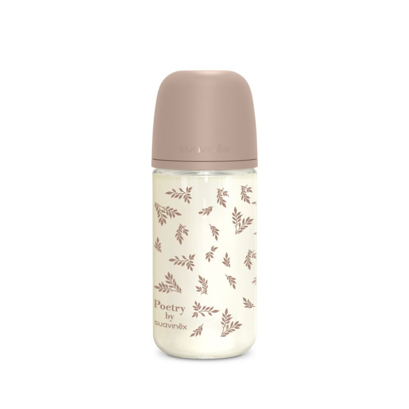 SUAVINEX | Fľaša sklo POETRY 240 ml fyziologická SX PRO +3 MF - krémová