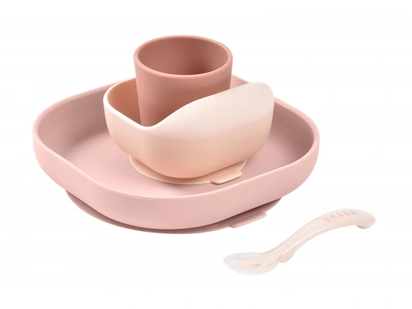 Jedálenská sada silikónová 4-dielna Cotton Candy