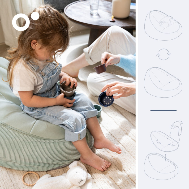 Doomoo Seat & Grow rastúcí sedacie vak, Green 2