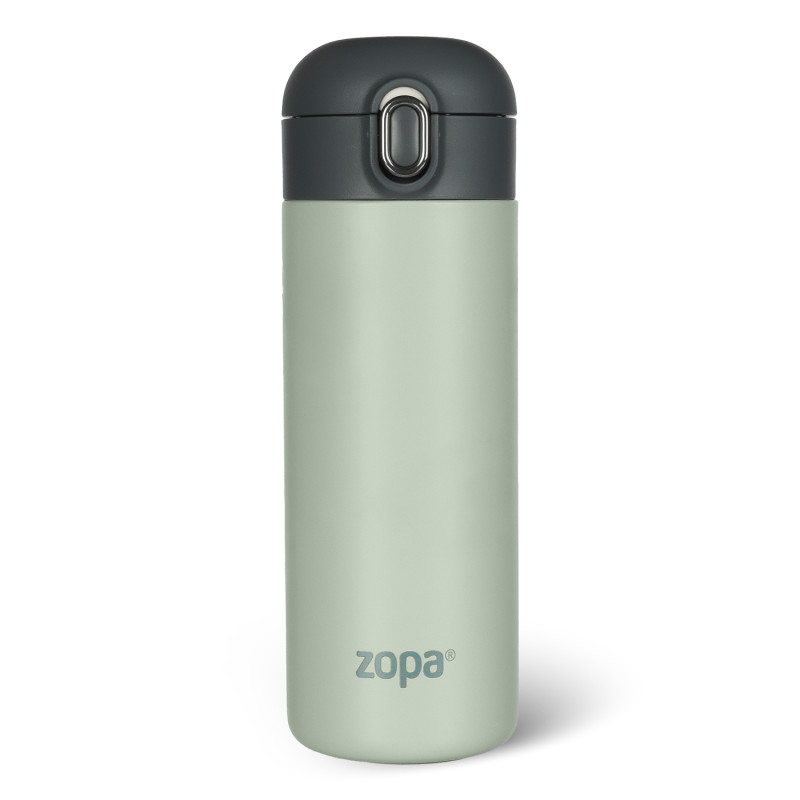 Termoska na tekutiny se silikonovým držákem 400 ml, Pistacio green