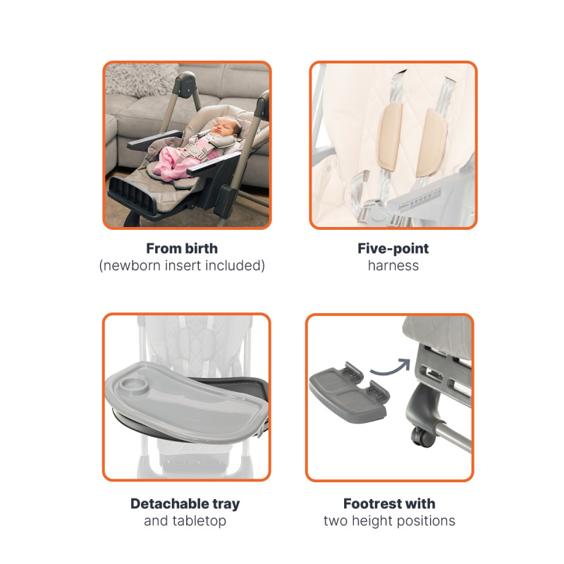 Jídelná stolička Monti 2, Diamond Beige 7