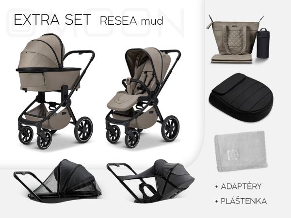 Moon RESEA+ SET KOMBI, farba MUD s autosedačkou Britax Römer Core