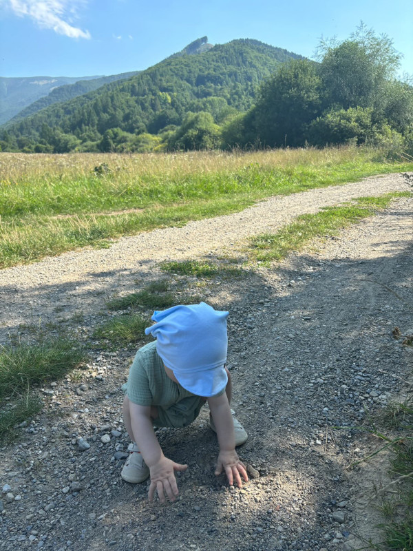 Detská šatka na hlavu s volánom Bavlna - BABY BLUE 3
