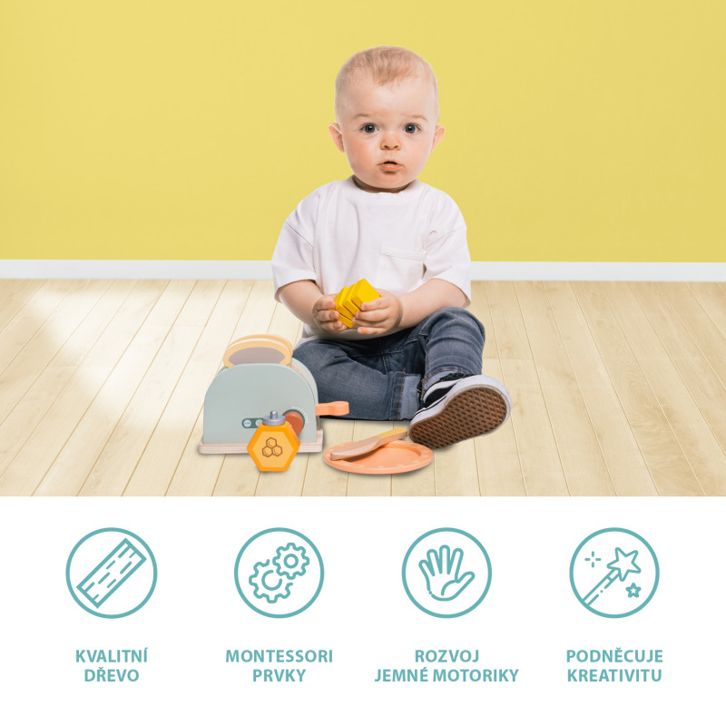 Dřevěný toaster set, Wood 1