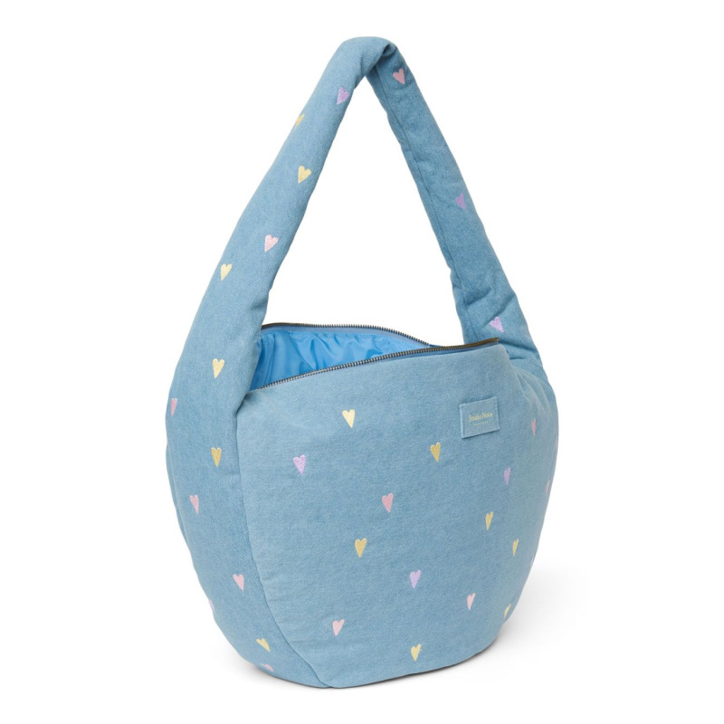 STUDIO NOOS - Denim Cross Body bag | Hearts Light Blue Hearts 1