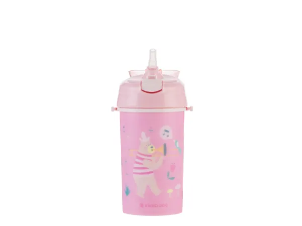 Hrnček so silikónovou slamkou a popruhom 450ml Music Fest Pink 1