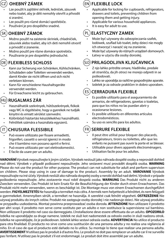 Zámok skriniek ohybný 2ks, white 7