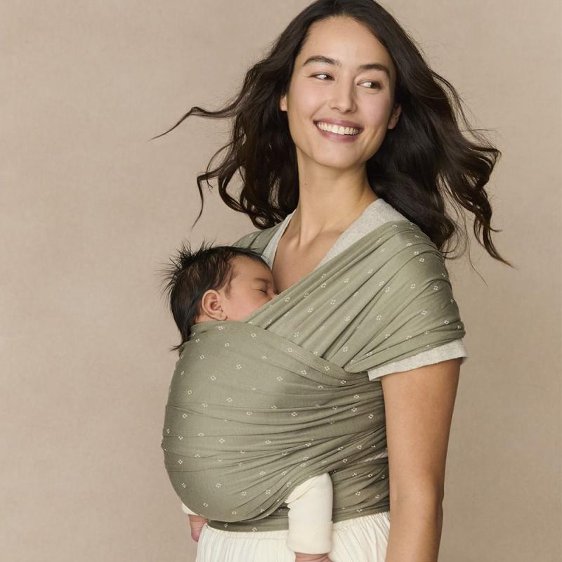 ERGOBABY | ŠÁTEK/Aura Sustainably Sourced KNIT Baby Wrap - Olive Diamonds 1