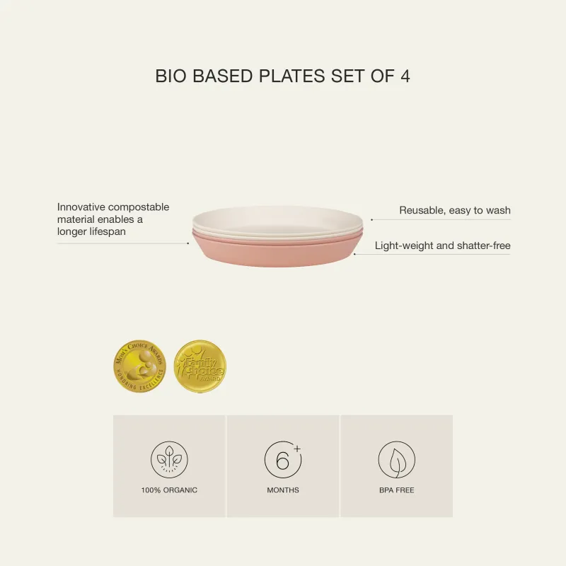 Citron Súprava tanierov z bio materiálu, 4ks - zelená / krémová