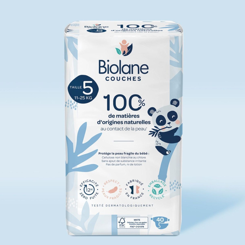 BIOLANE Ekologické plienky veľkosť 5 (11-25 kg), 40 ks