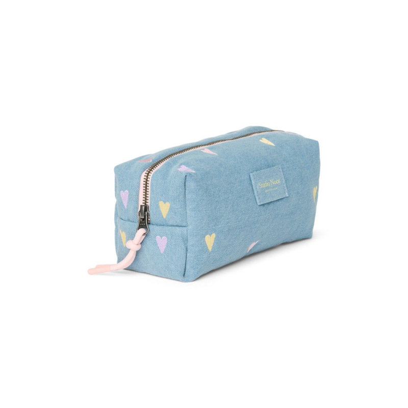 STUDIO NOOS - Denim POUCH - kabelka | Hearts Light Blue Hearts 1