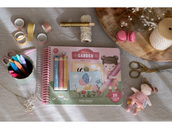 Omaľovánky s pastelkami Záhrada Rosa 4