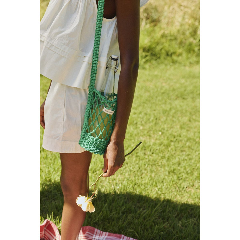 STUDIO NOOS - MACRAME BOTTLE BAG | Green 2