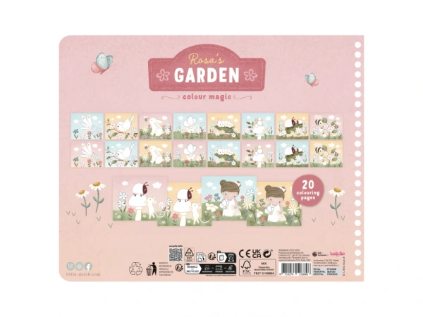 Omaľovánky s pastelkami Záhrada Rosa 2