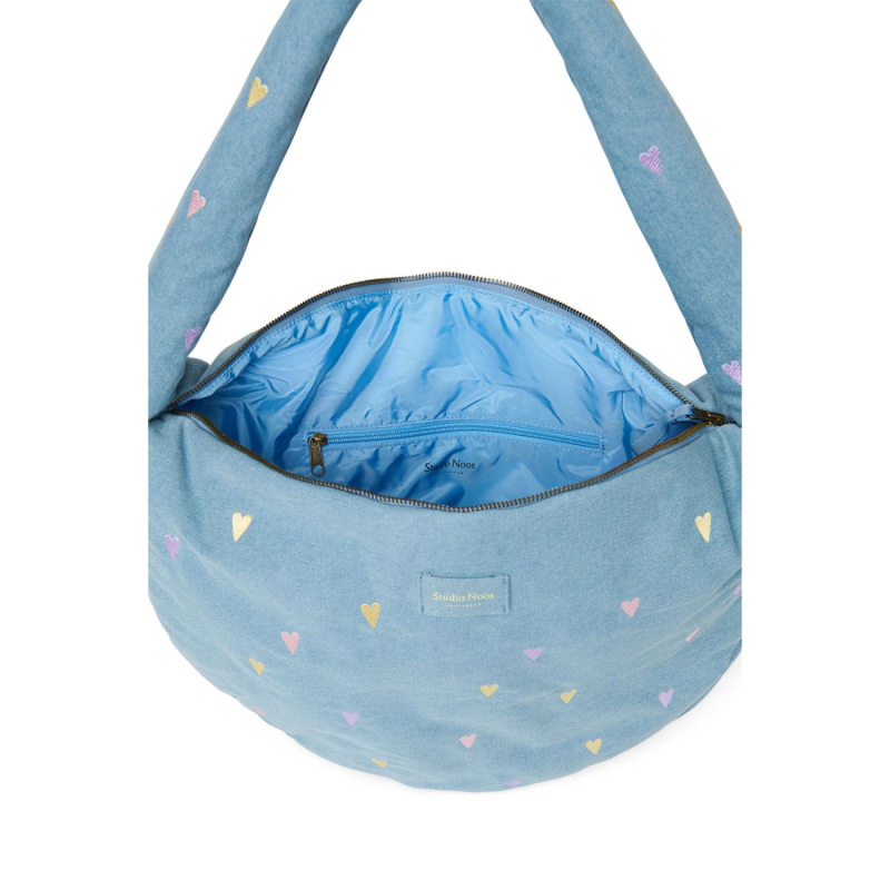 STUDIO NOOS - Denim Cross Body bag | Hearts Light Blue Hearts 5