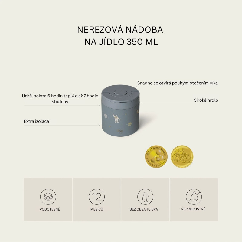 Citron Nerezová nádoba na jedlo 350ml - Spaceship 6