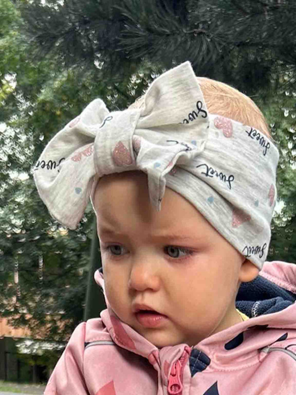 Detská čelenka Lilien Bavlna - Srdiečka 1