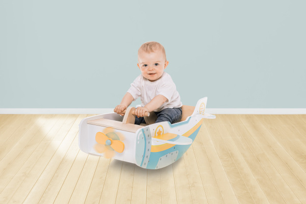 Dřevěná montessori houpačka letadlo, Wood 3