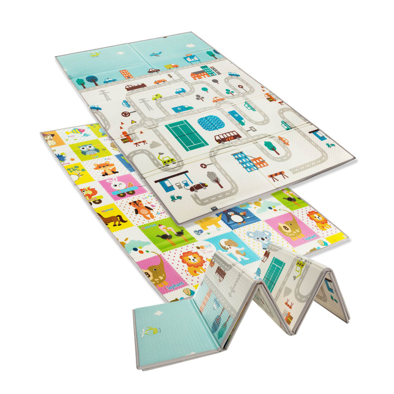 Multifunkční pěnová skládací podložka oboustranná 180x120, City