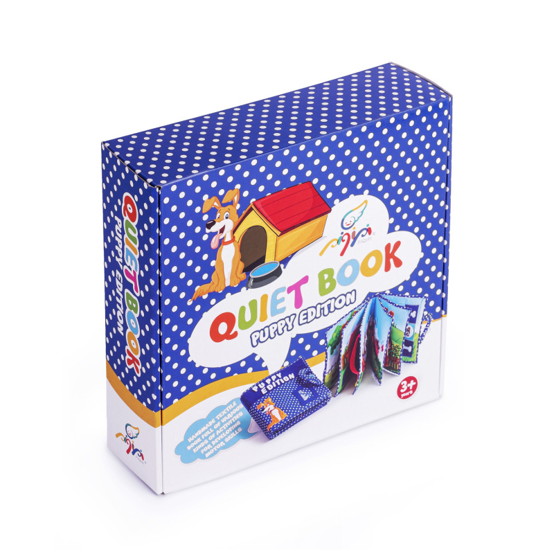 Interaktivní dětská knížka Quiet Book, Dog 3