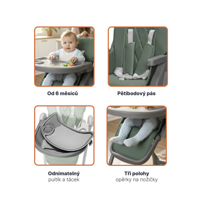 Jídelná stolička Primo, District Green 2