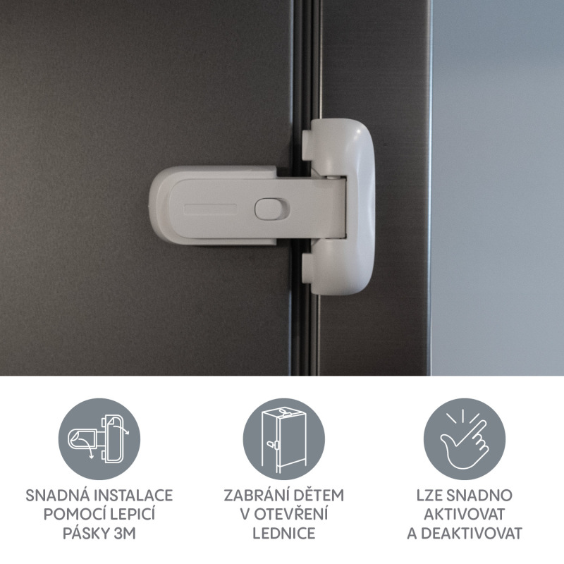 Zámok chladničky s bezpečnostným zámkom 1ks, White 1