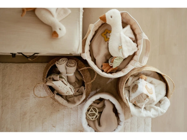 Košík textilný obojstranný extra veľký Pure Soft Beige Stripe 6